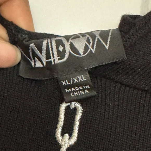 Dolls Kill Black Chain Pattern Turtleneck Sweater - Picture 2 of 2